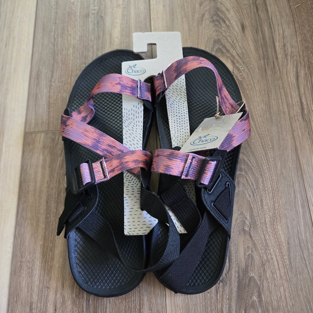 NWOB Chaco Men’s Lowdown Sandal in Faded Sparrow Size 13 Black And Salmon - Picture 9 of 11